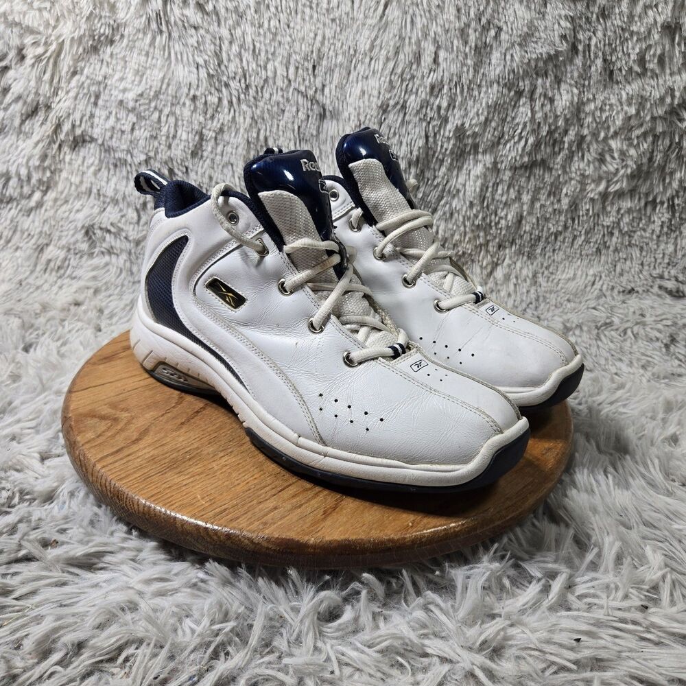 Vintage Reebok S20 Midtop Basketball Shoes Mens Sz 11.5 White/Blue Rare Sneakers